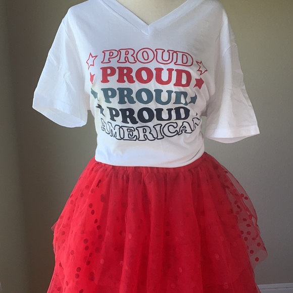Jadelynn Brooke Proud American USA 4th of July tee tshirt sz L Things She Loves - Picture 6 of 10
